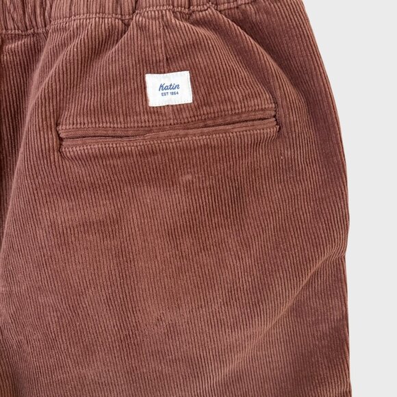 Katin Corduroy Local Short Brown Men's Large Drawstring Pockets Casual Comfort - Picture 7 of 11